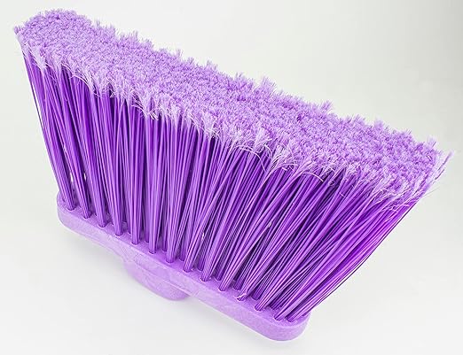 SPARTA Plastic Broom Head, Angled, Flagged for Small Debris Indoor, Outdoor, Home, Restaurant, Lobby, Office, 12 Inches, Purple