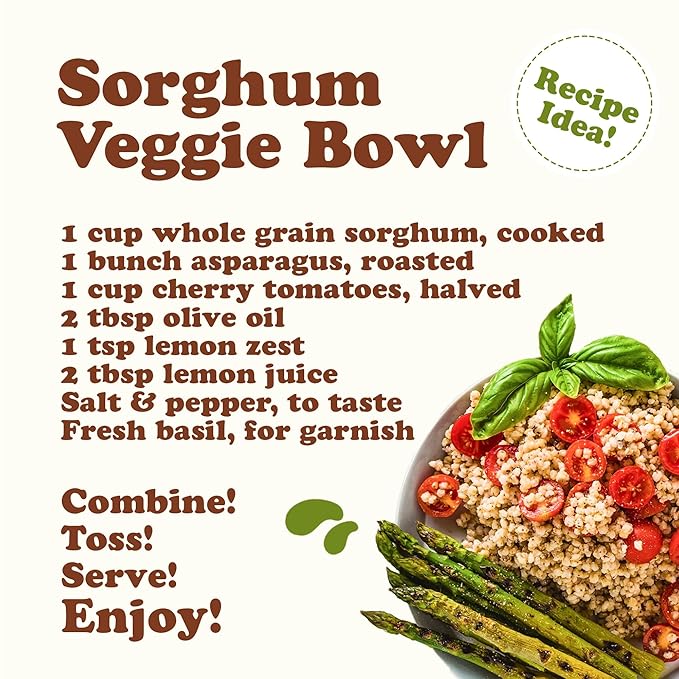 Food to Live Italian White Whole Grain Sorghum, 3 Pounds – Premium White Groats. Raw Milo Seeds. Vegan, Bulk Broom-corn. Durra is Great for Making Flour and Popped Jowar Dhani