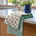 RECYCO Waffle Kitchen Towel Set of 2 - Quick Dry Microfiber Sustainable Dish Towels - Ultra Absorbent Reusable Cleaning Tea Towels - Lightweight Hand Towels,16”x 28”, Butterfly Gingham