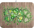St Patricks Day Wooden Plank Texture Shamrock Dish Drying Mat St Patrick Eucalyptus Leaves Clover Dish Drying Pad for Kitchen Counter Absorbent Microfiber Dishes Drainer Rack Mats 18x24 Inch