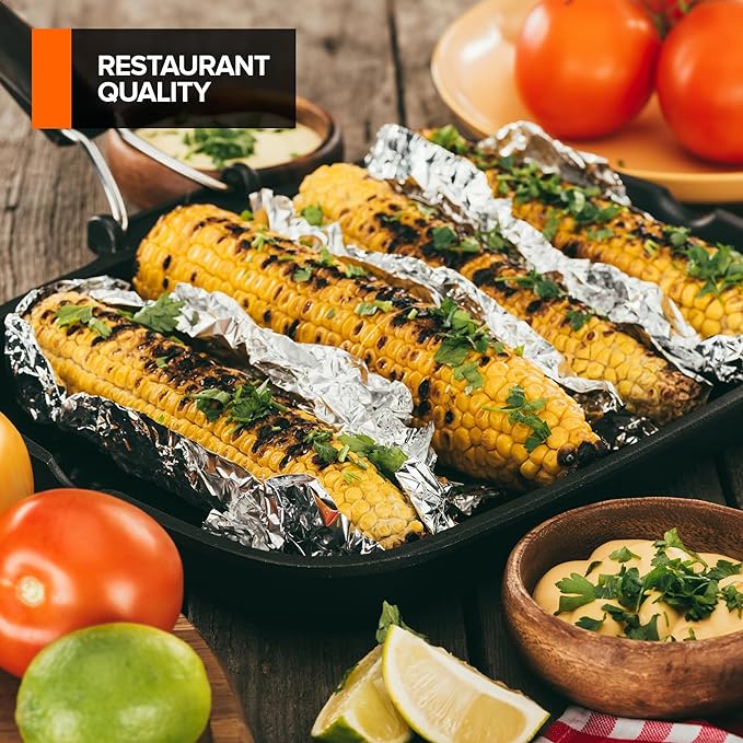 500 Count Pre-Cut Deli Aluminum Foil Sheets, 12” Heavy Duty Pop Up Sheets for Restaurant, Disposable Foil Sheets for Food, Tin Sheets for Burrito, Hot Dog or Sandwich, Stock Your Home