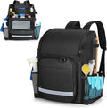 LoDrid Cleaning Bag with Thickened Adjustable Shoulder Straps, Large Cleaning Caddy Organizer with Multiple Pockets for Cleaning and Housework, Black (Patent Designed)