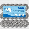 18 Pack Stainless Steel Scrubber, Steel Wool Srubber for Scouring Stubborn Messes from Pots and Pans, Stoves,Broiler Racks,Grills and More