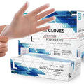 Powder Free Disposable Gloves Large, [1000 Count] - 4 Mil Clear Vinyl Gloves- Extra Strong, 4 Mil Thick - Latex Free, Food Safe, Medical Exam Gloves, Cleaning Gloves - 10 Boxes of 100