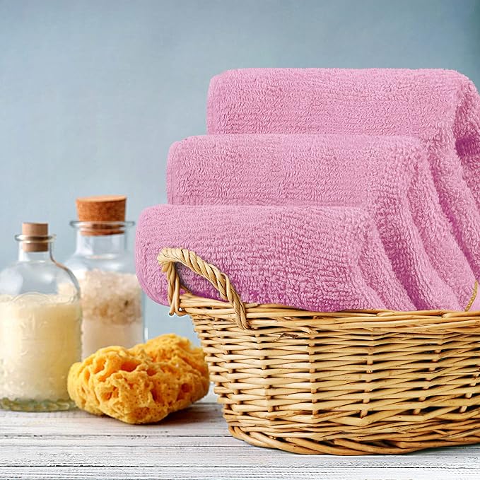 Utopia Towels Wash Cloths Set, 12 by 12 Inches, 100% Cotton Ring Spun, Highly Absorbent and Soft Feel Washcloths for Bathroom, Spa, Gym, and Face, 12 Pack Pink