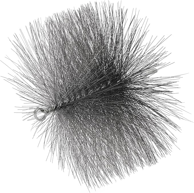 PATIKIL 8" Wire Chimney Cleaning Brush, Steel Round Chimney Sweep Brush with 1/4 NPT Fitting for Cleaning Fireplace Burning Stove Tent Dryer Pipes, Silver