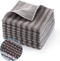 ZHIDIAN Stainless Steel Microfiber Cloth Double-Sided Cleaner Rag, Non-Scratch Scrub Cleaning Polishing Towel for Appliances, Kitchen Reusable Fridge Wipes, Gray Stripe, 8Pack, 12x12Inch