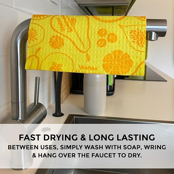 Original Swedish Dishcloths – 20 Pack Reusable Cellulose Sponge Cloths | Made in Sweden | Eco-Friendly, Absorbent Dish Rags for Kitchen, Counters & Household Cleaning