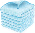 6 Pack Washcloth Set - Quick Drying & Absorbent Microfiber Gym Towels 13x13 inches - Lightweight & Thin Yoga Towels - Multi-Purpose Camping Towels for SPA, Hotel & Bathroom, Light Blue