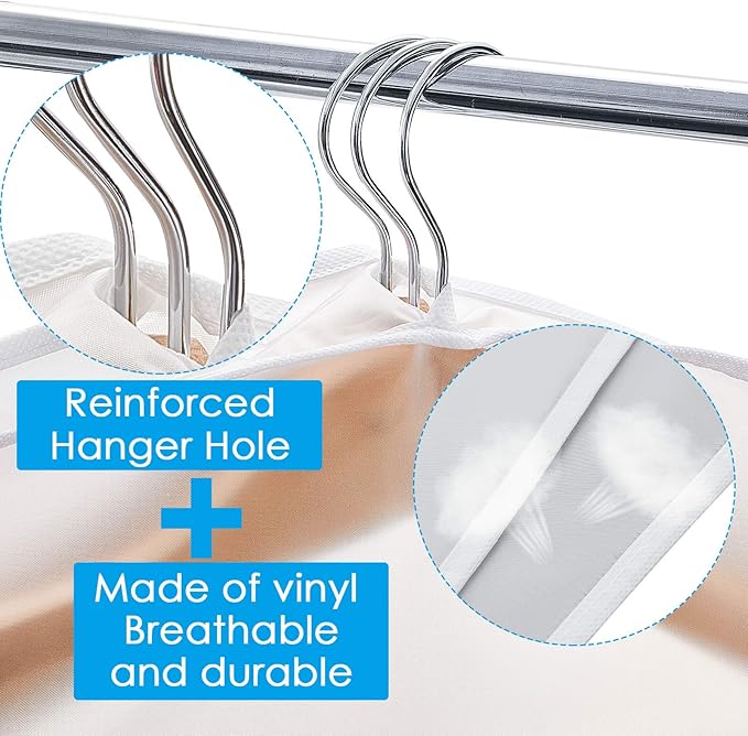 Patelai 24 Pcs 2" Gusseted Shoulder Covers for Hanging Clothes 24" x 12" Plastic Garment Dust Covers Protectors for Closet Storage Suit, Coats, Jackets, Dress Closet Storage(Translucent)