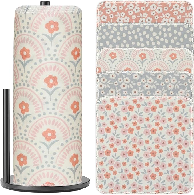 25 Pack Reusable Tissue Paperless Towel Roll Washable Cotton for Kitchen Towels Zero Waste Products Replacement Tissue (RT-D)