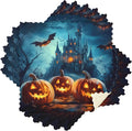 ALAZA Kitchen Towels Halloween Pumpkins Castle Flying Bat Dish Towels Multipurpose Reusable Dish Cloths Soft Cleaning Cloth Kitchen Accessories Set of 6,11"x11"