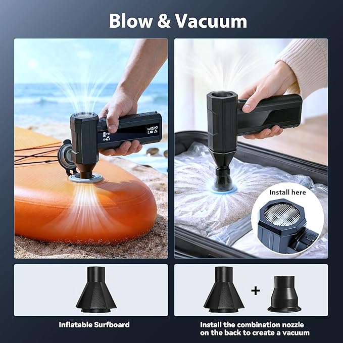 4 Pack Compressed Air Duster-110000RPM Electric Air Duster with LED Display & Light, 3-Gear Adjustable Air Blower