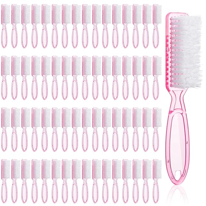60 Pcs Nail Scrubber Brushes Bulk Handle Grip Manicure Brushes for Cleaning Fingernails Pedicure Cleaning Brush for Toes and Fingernail
