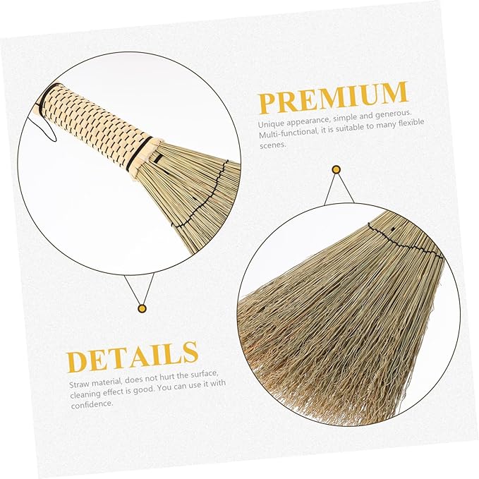 Small Corn Whisk Broom with Short Ergonomic Handle for Bedroom Sofa Carpet Cleaning Handmade Mini Hand Broom for Dust Dirt Sweep Versatile and Convenient Household Tool