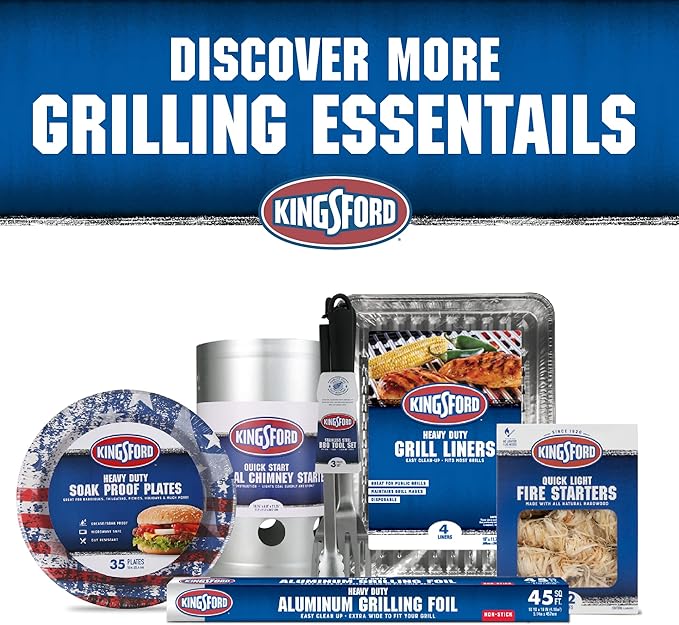 Kingsford Heavy Duty Aluminum Grilling Foil, 45 Square Feet | Non-Stick Aluminum Foil for Grilling, Cooking, And Steaming | Kingsford Extra Tough Grilling Accessories (Pack of 2)