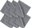 TENOC 6 Pack Microfiber Cleaning Cloths for Electronics, Camera Lenses, Eyeglasses, Cell Phone and Laptop Screens, Safe and Effective Wipe Kit, Gray (6"x6")