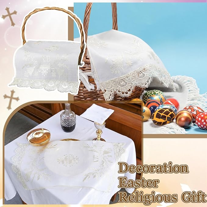 Easter Orthodox Pascha Basket Cover Table Decoration Religious Gift 28" Traditional Easter Basket Towel Embroidered Ukrainian XB Cloth Communion Prosphora Greek Christian Altar