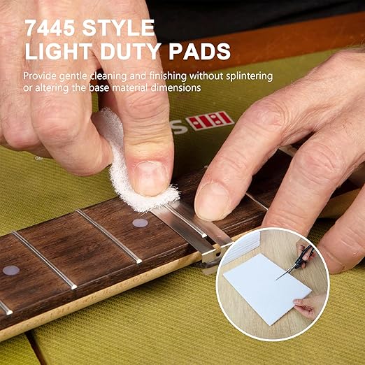 6"x9" Light Duty Scuff Pad 8 Pack (7445) - White, Wet/Dry Reusable Non-Abrasive Hand Pad for Cleaning, Polishing & Finishing - Auto Body, Woodworking, Glass & Marine