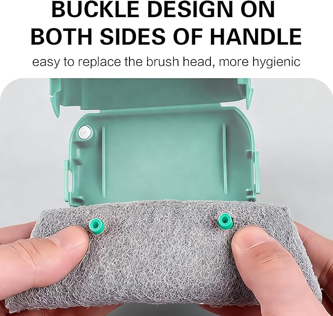 2026 New Magic Window Track Cleaner, Window Groove Cleaning Brush Tools Set, Sliding Door, Sill, Tile Lines, Shutter, Car Vents, Small Spaces Clean (Gray+Green)