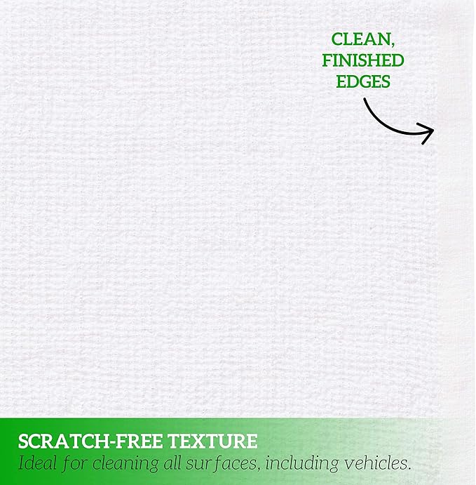 GREEN LIFESTYLE Blue & Orange Striped Terry Towels, White Rags, Bar Towels, 100% Cotton Absorbent and Durable, Multipurpose Cleaning Rags, Kitchen Rags (14”x17”, Pack of 60)