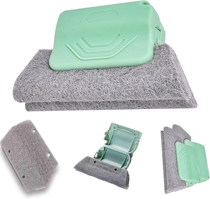 Magic Window Track Cleaner, 2026 New Sliding Door Track Cleaner Window Groove Cleaning Brush Tools Set, Hand-held Crevice Cleaning Brush for Car Vents Window lides Gaps Tile (Green 3Pcs)
