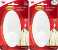 Command Clothes Hanger, 1 Hanger, 2 Strips/Pack, White, Large (Pack of 2)