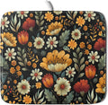 Vintage Boho Floral Dish Drying Mat for Kitchen Counter,Yellow Beige Black Spring Flower Drying Mat 16 x18 Inch with Absorbent Reversible Microfiber Drying Pad for Coffee Bar