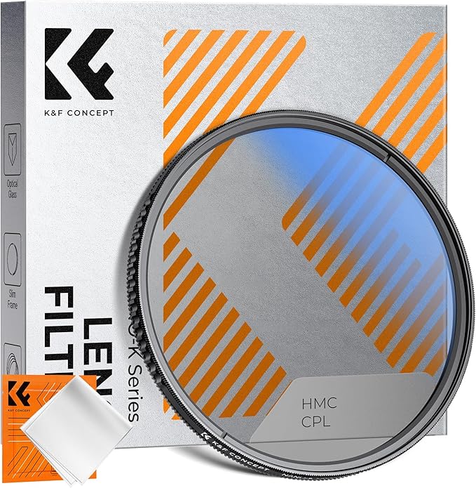 K&F CONCEPT 67mm Circular Polarizer Filter Ultra-Slim 18 Multi-Coated Optical Glass Circular Polarizing Filter for Camera Lenses with Cleaning Cloth (K Series)