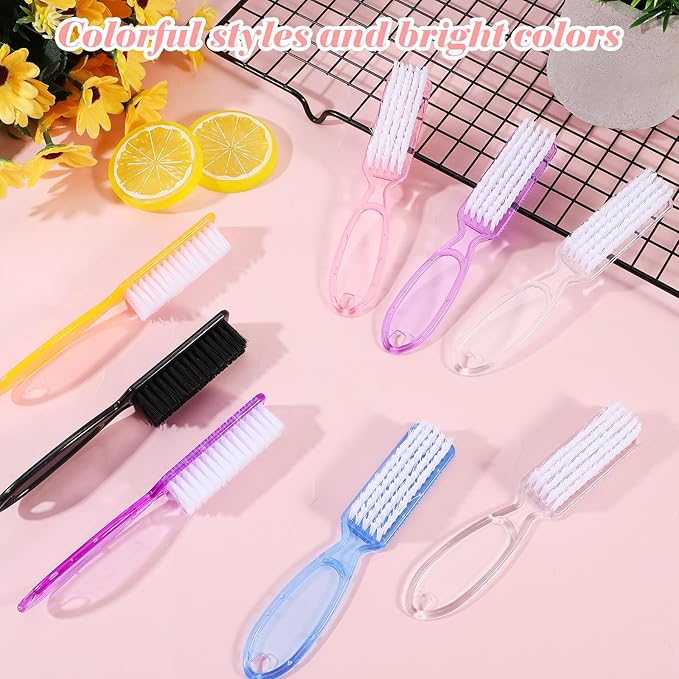 60 Pcs Nail Scrubber Brushes Bulk Handle Grip Manicure Brushes for Cleaning Fingernails Pedicure Cleaning Brush for Toes and Fingernail Cleaning(6 Colors)