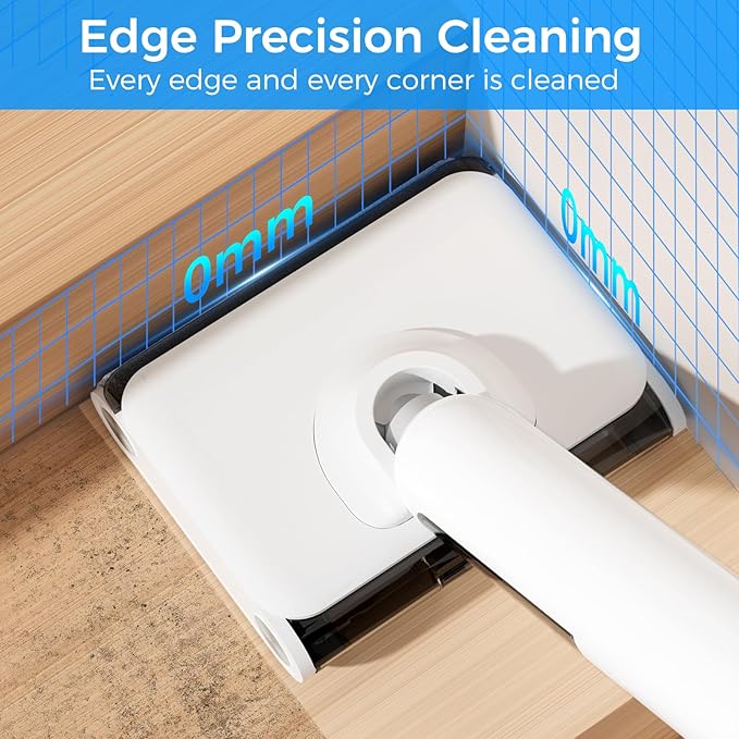 Cordless Wet Dry Vacuum Cleaner, 23KPa Vacuum Mop for Hard Floors, Up to 45 Min Runtime, 180° Lay-Flat Design with Hot Water Self-Cleaning & 185°F Hot Air Drying, Anti-Tangle Brush for Pet Hair