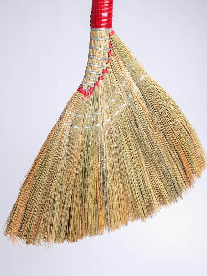 Coco Deluxe Vietnamese Natural Straw Broom /40" Handmade Soft Grass Broom for Indoor & Outdoor/Choi Bong Co Viet NAM Cao Cap (1)