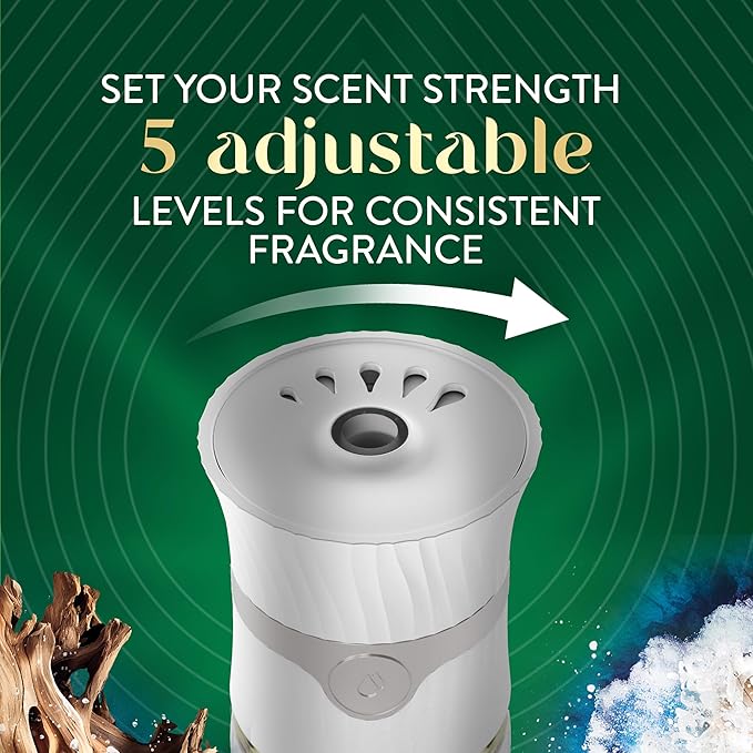 Air Wick Vibrant Plug In Scented Oil Refill,Infused with Essential Oils,Plug In Air Fresheners for Home,Deep Blue Sea & Beach Wood,5 ct,(Pack of 2)
