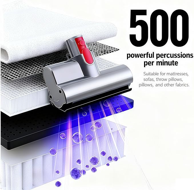 Vacuum Attachments Deep Cleaning Parts for Dyson, Upholstery Fits Dyson Mattress Tool V8 V7 V11 V10 V15, Deep Cleans Mattresses, Pillows, Blankets & Sofas Easy-clean Design Head Replacement