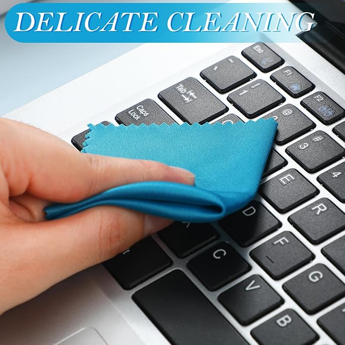 Sumind 100Pcs Eyeglass Cleaning Cloth Bulk 5.5 in Microfiber Glass Cleaning Cloths Eye Glasses Cleaner Wipes Microfiber Cloth for Glasses Phone Camera Lenses Screen Delicate Surfaces(Blue)