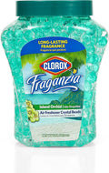 Clorox Fraganzia Crystal Beads Air Freshener, Long Lasting Room Deodorizer and Odor Eliminator Gel Beads to Freshen Home, Car, or Office, Island Orchid Scent, 12 Fl Oz