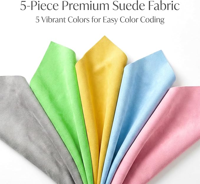5PCS Extra Large Glasses Cleaning Cloths, Eyeglass Cleaning Cloth for Cleaning-Eyeglasses, Cell Phones, Screens, Lenses, Electronics and All Delicate Surface (12"x 12")