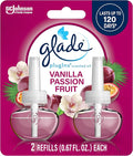 Glade PlugIns Refills Air Freshener, Scented and Essential Oils for Home and Bathroom, Vanilla Passion Fruit, 1.34 Oz, 2 Count