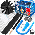 Sealegend 15-Piece 25-Feet Dryer Vent Cleaner Kit, Dryer Cleaning Tools, Omnidirectional Dryer Lint Vacuum Attachment, Dryer Vent Brush, Universal Vacuum & Dryer Adapters (Blue)