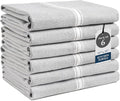 LANE LINEN 100% Cotton Kitchen Towels Set - 6 Pack Kitchen Dish Towels, Soft & Durable Size 14"x25", Good for Polishing Silverware, Cleaning Ceramic Countertops, Machine Washable - Grey Chambray