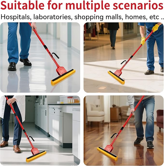 Cellulose Sponge Pop Up Sponge Mop with 2 Swop Roller Sponge mop Suitable for Wood, Ceramic Tiles and Other Flat Floors (1 Handle and 2 Heads)