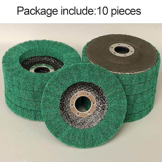 10Pcs 4.5" x 7/8" Nylon Fiber Flap Disc Polishing Grinding Wheel,Abrasive Grinding Discs for Angle Grinder,for Stainless Steel Polishing Metal Surface Finishing(Green)