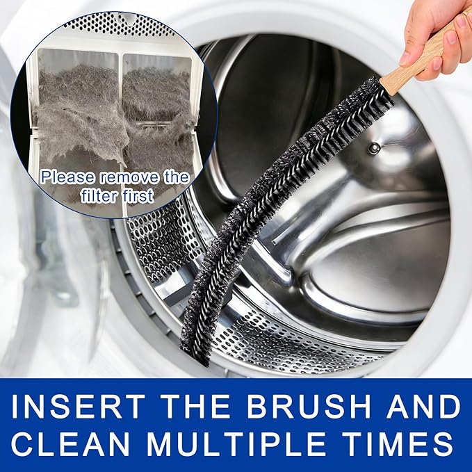 Dryer Vent Cleaner Kit - Dryer Lint Brush and Flexible Vacuum Hose Dryer Lint Vac Attachment with Universal Connector, Dryer Cleaning Tools, Suitable for Most Vacuum Cleaners