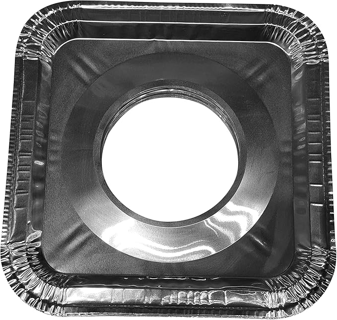 Aluminum Foil Square Gas Burner Disposable Heavy Thick Quality Bib Liners Covers (8.5" Square) from Cavalier (400 Pack)