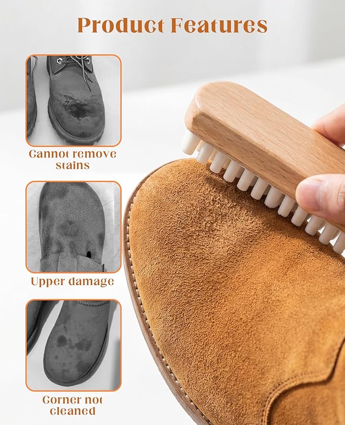 8PCS Suede Eraser and Brush Kit, Soft Cleaner for Shoes Jacket Nubuck Removing Stains