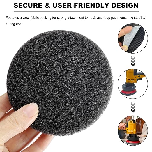 4 Inch Scrubber Scouring Pads Drill Scuffing Disc Hoop and Loop Surface Conditioning Disc (800 Grit-Grey)