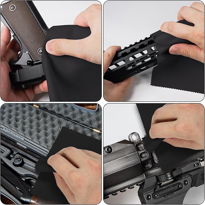 10PCS Gun Cleaning Cloth Rags12 x12 - Gun Cloth Microfiber Towel Lint Free Gun Cloth, Gun Cleaning Wipes Great for All Gun Firearm Cleaning Cleaner Protection,Professional（Black）
