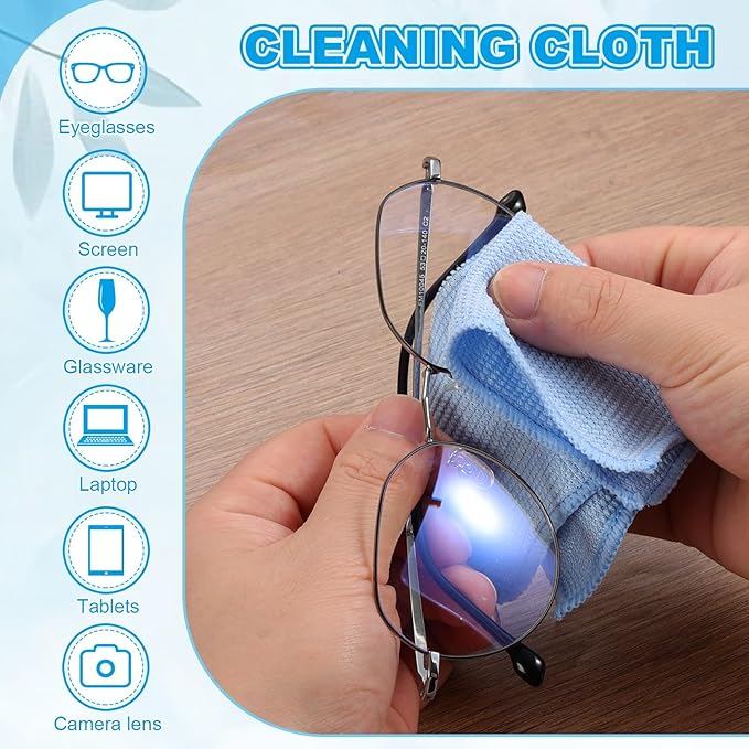 PATIKIL Glasses Cleaning Cloth 5.8" x 5.8", 6 Pcs Eyeglasses Polishing Cloth Soft Wipe Screen for Camera Lens Eyeglasses Screens Smart Devices, Blue