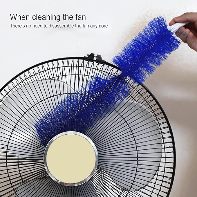 2PC Fan Cleaner for Box Fan Soft Bristles Bendable Fan Cleaner Brush Cobweb Corner Brush Reusable Dirt Remover for Stand Fan Air Conditioning Home Car Vents Curtain Box Fan Shutters Blue