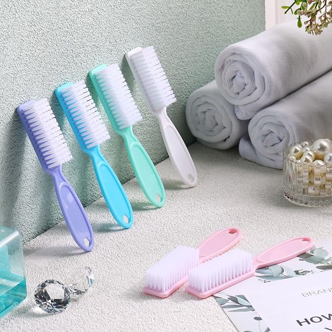 Patelai 15 Pieces Nail Brush Handle Grip for Cleaning Fingernails Toes Scrub Manicure Pedicure(Macaron Colors)